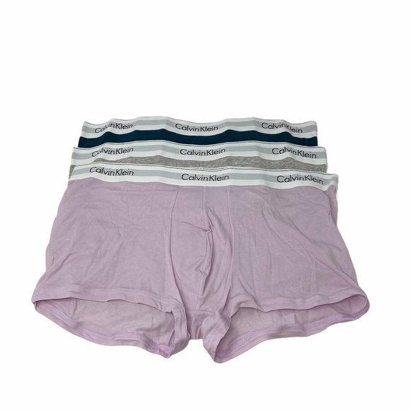 🌿 SALE 🌿 Calvin Klein Cotton Fit 3 Trunk Pink Green Gray Size XL NB2380038 - Picture 5 of 8